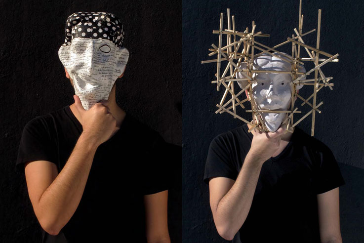 Dos máscaras diseñadas por Projecte Encés