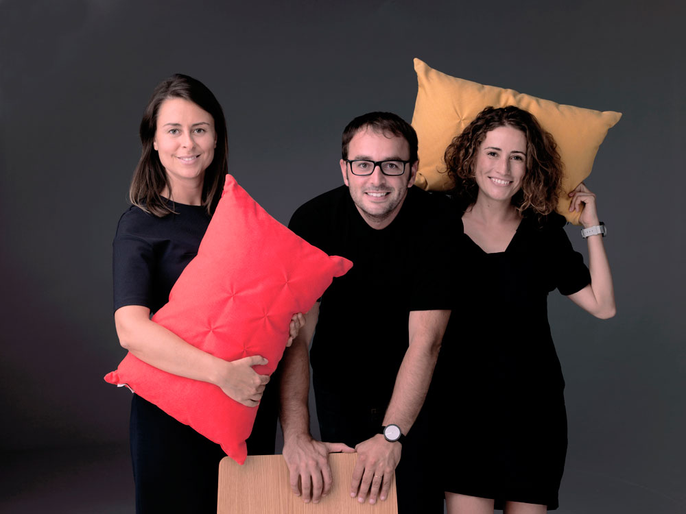 María Mengual, Ana Segovia y Luis Calabuig, componentes del estudio de diseño valenciano Odosdesign