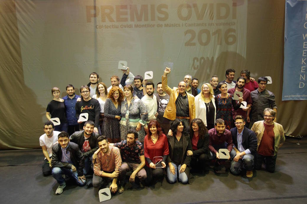 Guardonats i guardonades dels Premis Ovidi 2016.