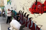 Alumnos de ESAT colaboran con Ajubel en una intervención mural