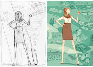 Laura Pérez, desde el boceto