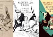 Laura Pérez firma el cartel del Salón del Cómic de Navarra