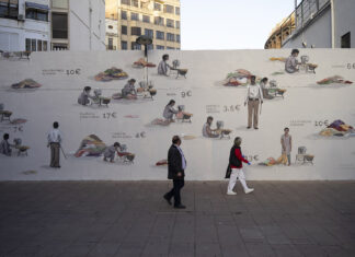 Un mural de Escif para recordar al Equipo Crónica